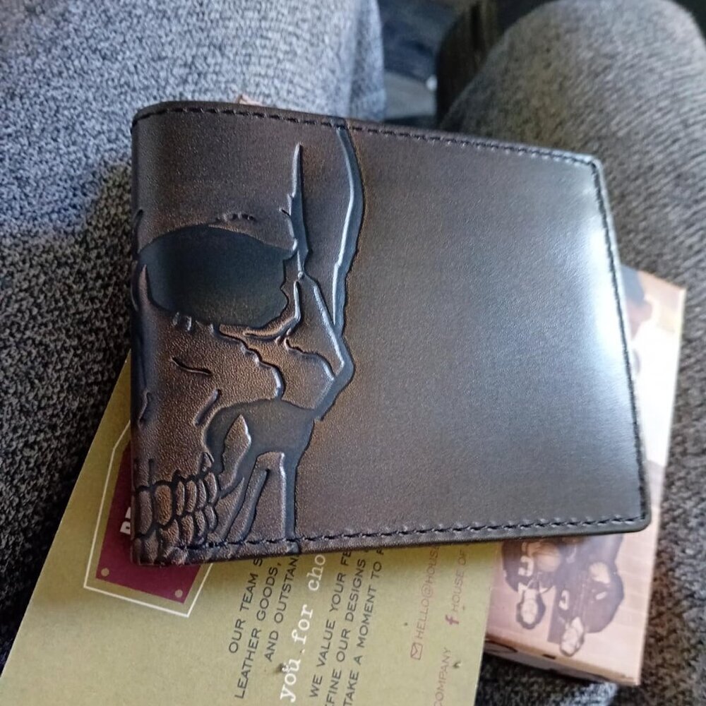 🆕House of Jack Co. SKULL Bifold Extra Capacity Two ID Windows Wallet for Men